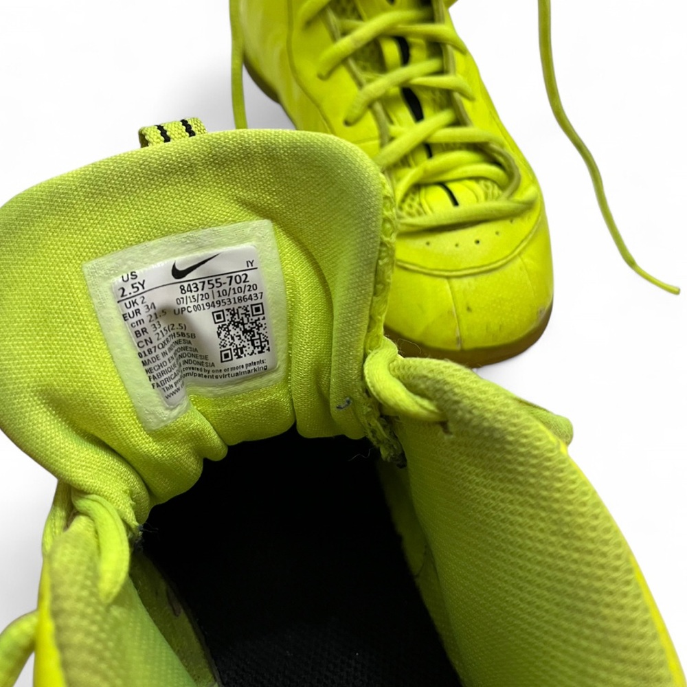 2.5Y Nike Air Foamposite Pro Volt Neon Yellow Unisex Nike Bball Sneakers - Picture 11 of 11